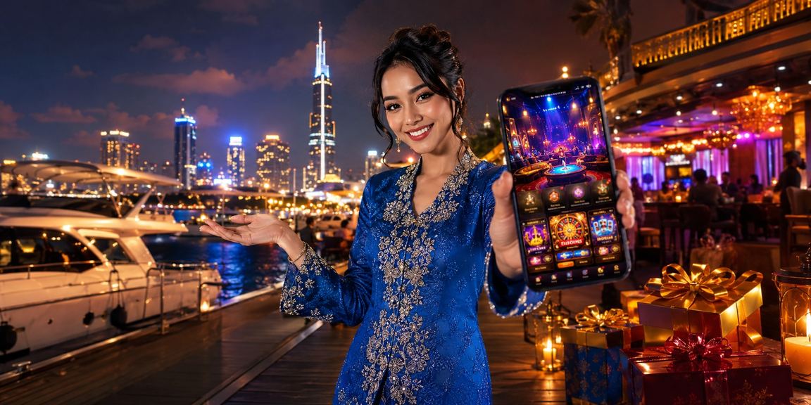 Wanita bermain kasino mudah alih di Kuala Lumpur memakai baju kurung tradisional