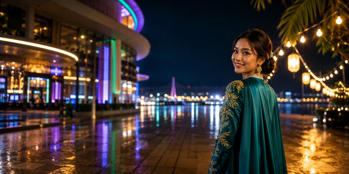 Pemain Kuching menikmati hiburan kasino dalam suasana perayaan Hari Raya yang meriah