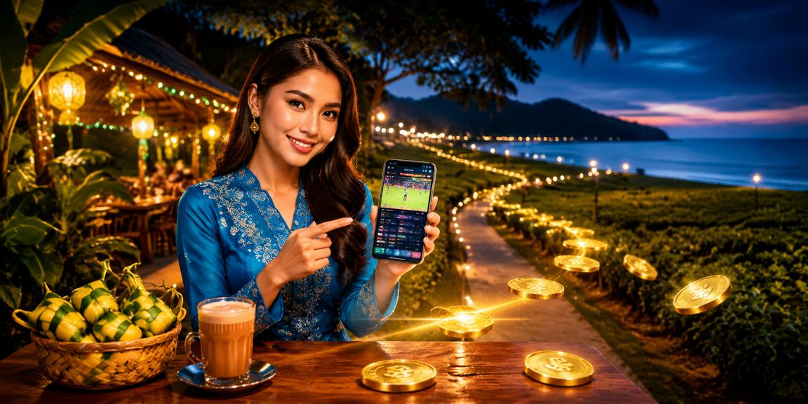Pemain wanita Langkawi bermain slot video di telefon bimbit sambil memakai baju kurung